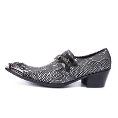 Christia Bella Italian Style Metal Pointed Toe High Heels Men Business Formal Shoes