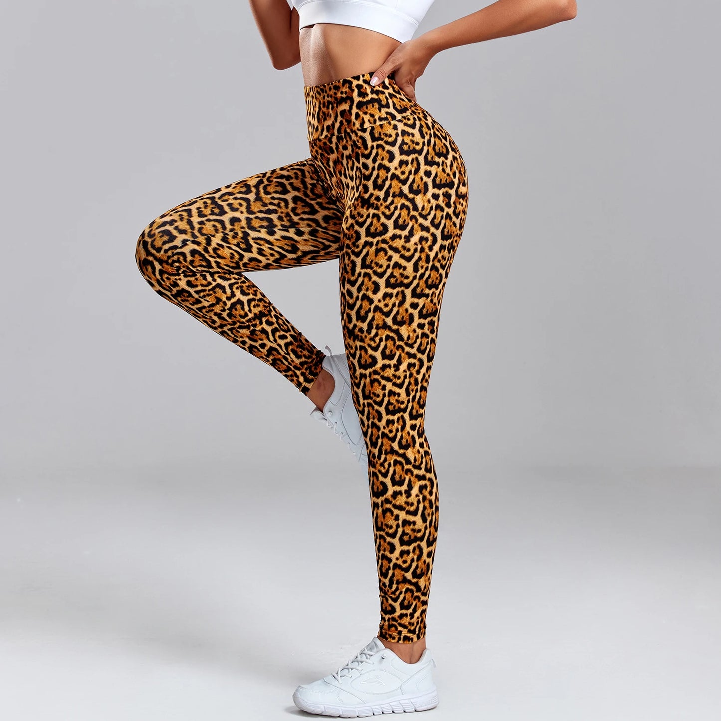 Leopard Print Leggings Women's High Waisted Yoga Pants Fitness Push Up Leggins