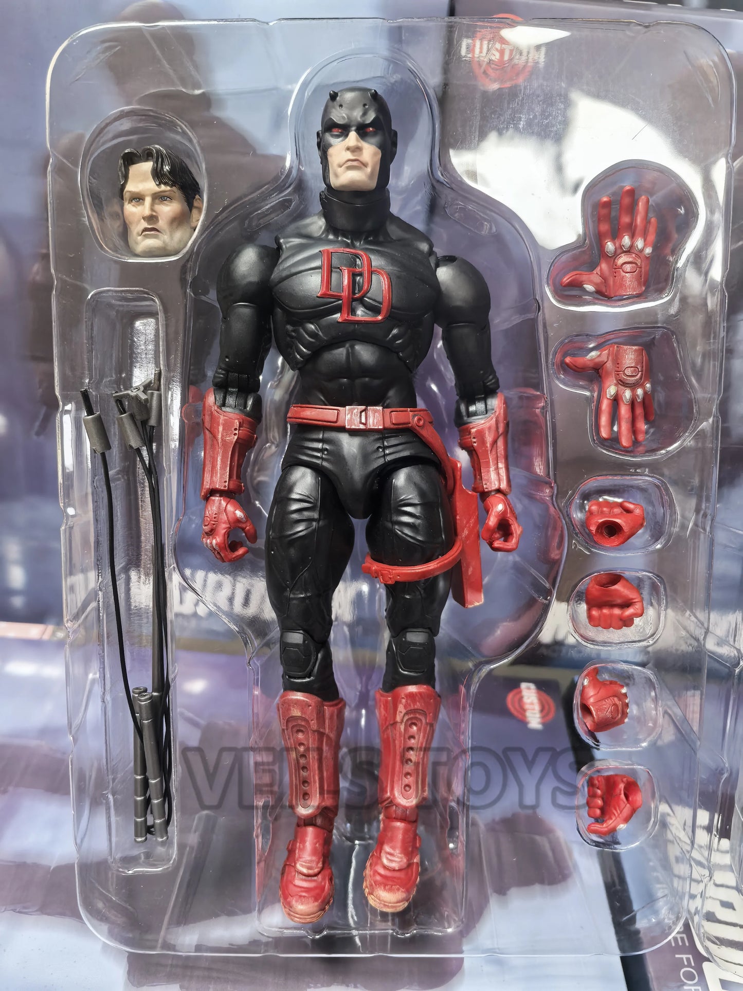In Stock - FlefToys Marvel Daredevil Classic Red Shadowland Reborn Black 8" Action Figure Devil Defenders Matt Murdock Legends