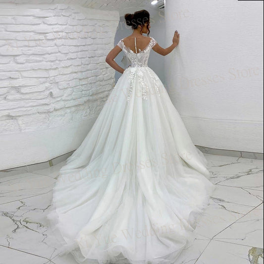 White Bridesmaid Dresses: A Line Wedding Dresses Off The Shoulder Lace Appliques