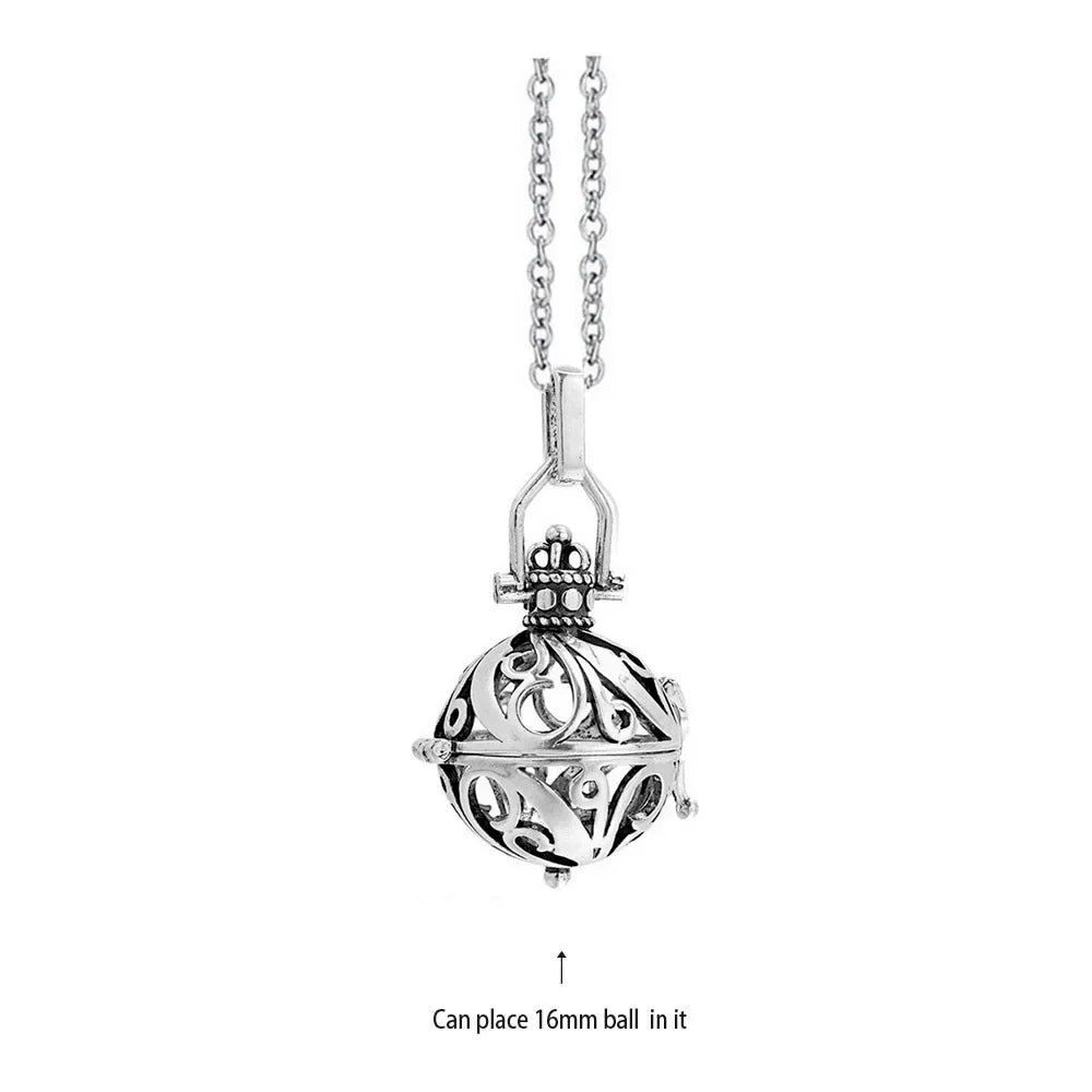 Music Chime Mexico Angel Ball Caller Locket Necklace Antique Vintage Pregnancy Essential Oil Diffuser Aromatherapy Necklace