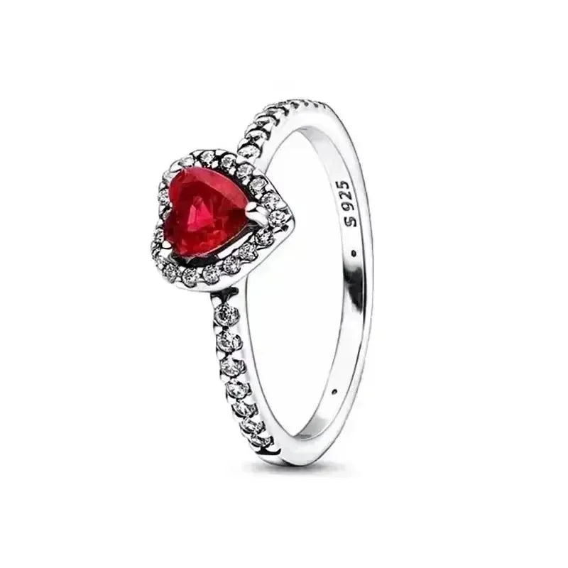Hot selling 925 sterling silver ring, exquisite luxury, adjustable charm, square circular heart-shaped ring women's jewelry gift