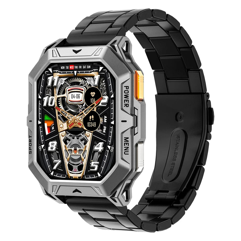 MISIRUN Smart Watch 1000mAh Battery 2.13 Inch AMOLED Screen Men Watch Compass 1ATM Waterproof Bluetooth Call Sports Smartwatch