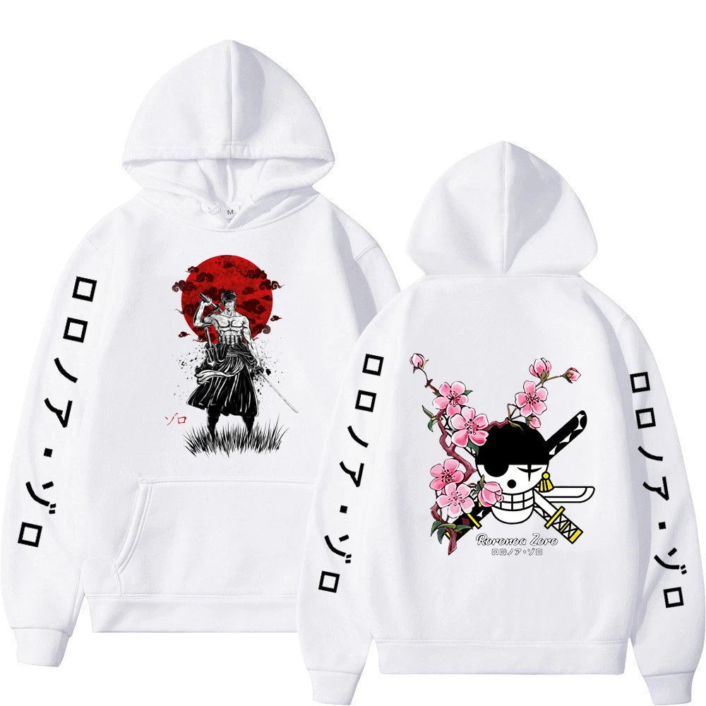 Japanese Anime One Piece Luffy Roronoa Zoro Sanji Harajuku Hoodies Men's Women