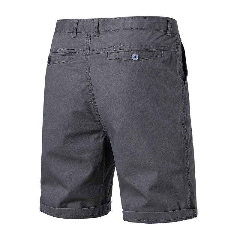 8 Colors Mens Cotton Casual Shorts Summer Business Casual Knee Pants Classic Khaki American Style Streetwear Golf Shorts Beige