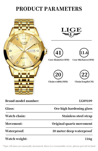 LIGE Fashion Quartz Wristwatches Casual Sport Military Watch For Women Top Brand Luxury Waterproof Watch Ladies Relogio Feminino