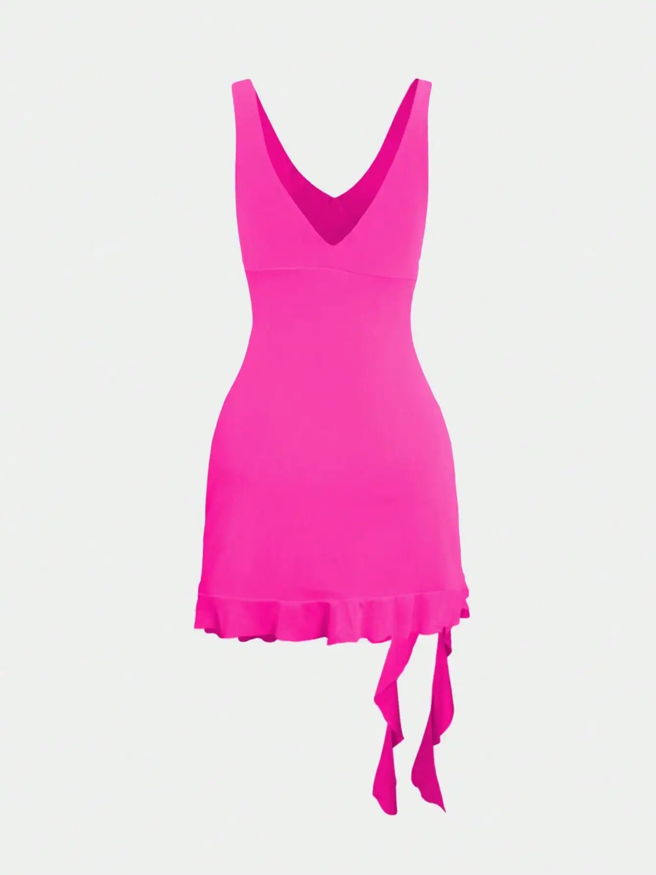 European & American Style Women's Sexy V-Neck Asymmetrical Backless Mini Dress, Versatile Cocktail Party Dress, Summer