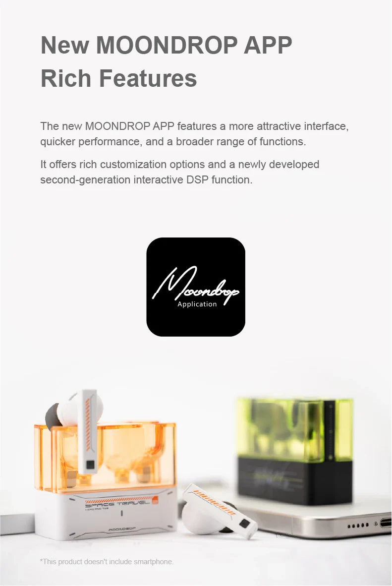 MOONDROP Space Travel 2 HiFi Noise-Canceling TWS wiress earphone Bluetooth 6.0 ANC Low-latency Game Mode SBC/AAC
