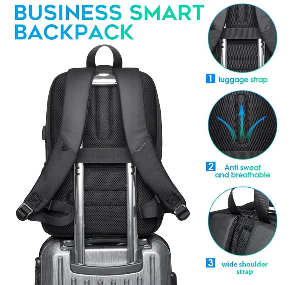 BANGE Sling Travel Laptop Backpack Fits 15.6 Inch Laptop for Men and Women Waterproof with Side Mesh Pocket USB Charging Port