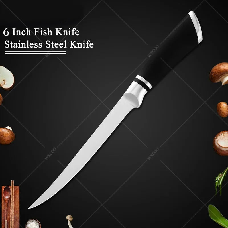 Japanese Chef Sashimi Knife Salmon Cleaver Stainless Steel Butcher's Meat Cutting
