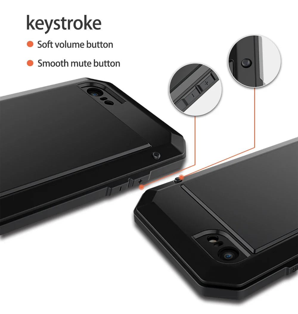 Heavy Duty Protection Armor Metal Phone Case for iPhone 17 16 15 14 13 12 11 Pro XS MAX SE XR X 6 7 Aluminum Shockproof Cover