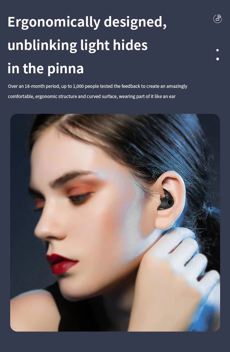 Sleep Invisible Stereo Headset IPX5 Waterproof Wireless Bluetooth Earphone Earbuds with Mic for Phone Bluetooth 5.3 Headphones