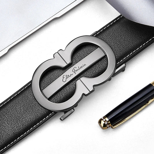 OYIFAN Fashion Men's Belt Automatic Belt Cowhide Genuine Leather Automatic Buckle,Designer Belts,Business Casual Belts for Men