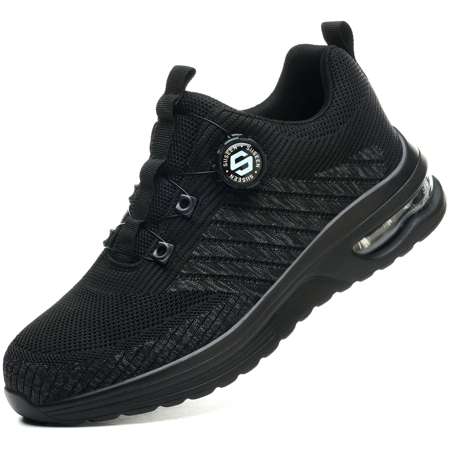 New Men's Rotary Buckle Safety Shoes Anti-Impact Anti-Piercing Lightweight Work Boots Fashion Sporty Design for Outdoor Pro