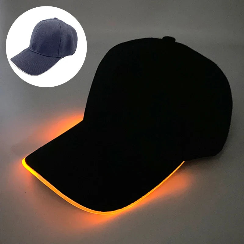 Wholesale Baseball Caps Night Glow Light Cap Boys Girls Fashion Headwear Costumes Accessory Caps Hats