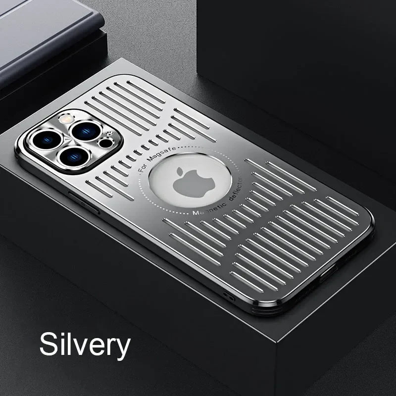 Better Heat Dissipation Aluminum Metal Phone Case For iPhone 17 16 15 14 13 12 Pro Max Back Cover
