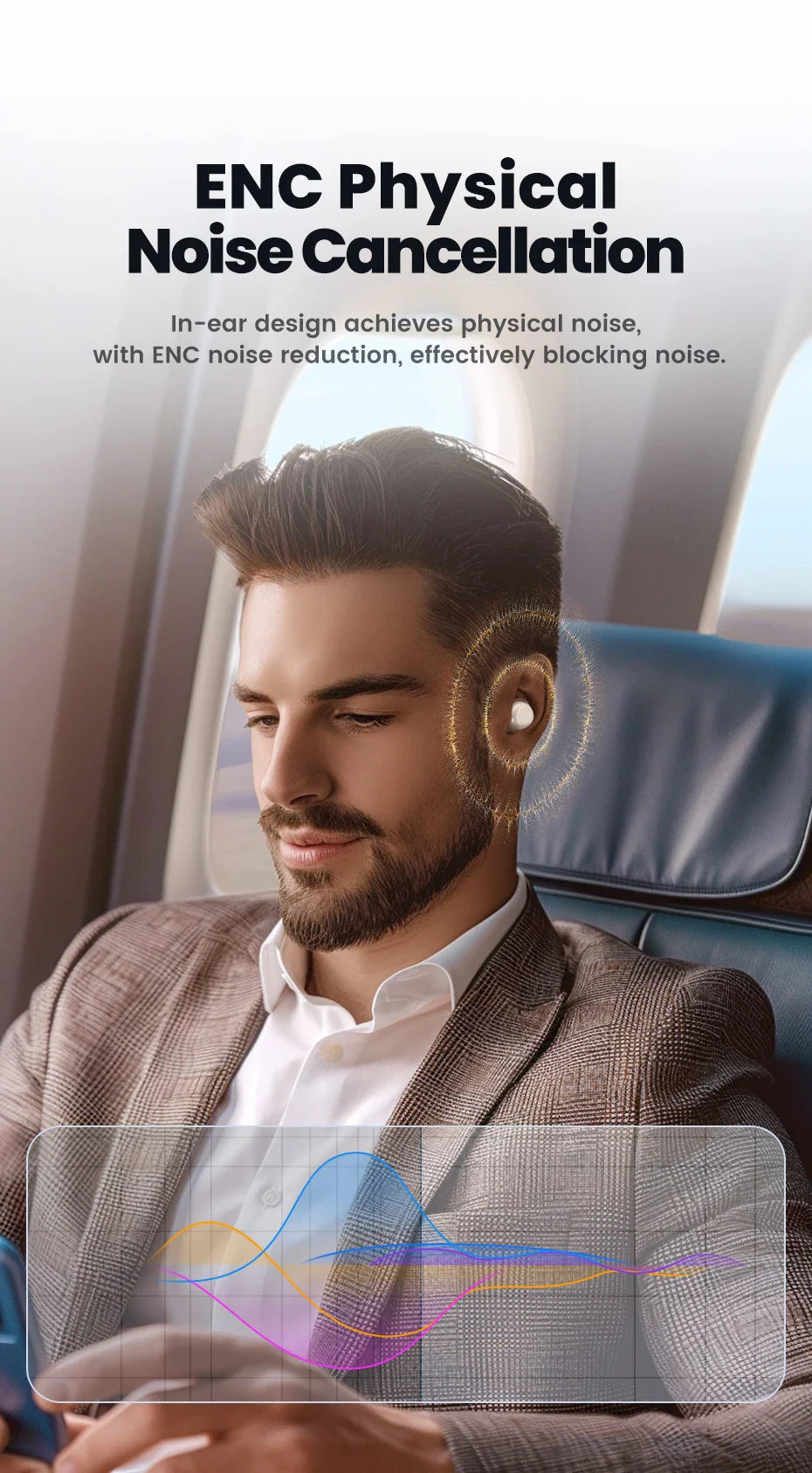 Toocki EJ12 Wilreless Bluetooth5.3 Earphones ENC Noise Cancellation Headphones AAC&SBC Stero Sound Mini Earbuds Touch Control