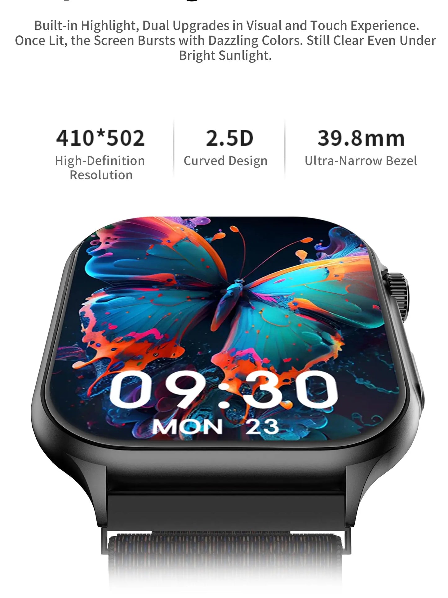 Lenovo 2025 New Smart Watch Men Women 1.96” HD AMOLED Heart Rate Health Monitor Bluetooth Call Waterproof IP68 For Android IOS