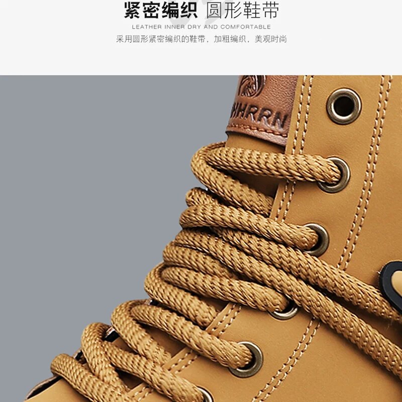 Men Leather Luxury Motorcycle Military Boots For Men Winter Chelsea Boots