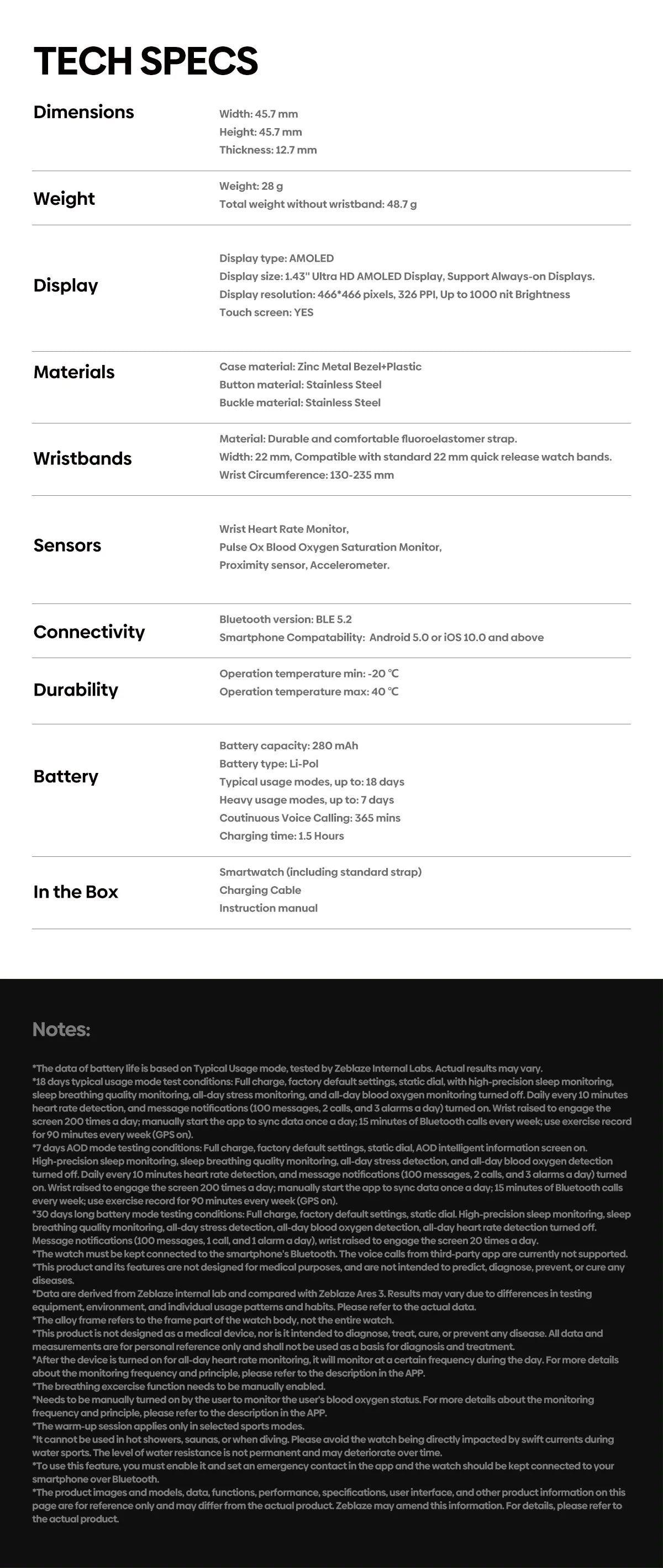 New Zeblaze Ares 3 Plus 1.43'' HD AMOLED Display Smartwatch Bluetooth Phone Calling New 3D Interactive Sports Smart Watch Men