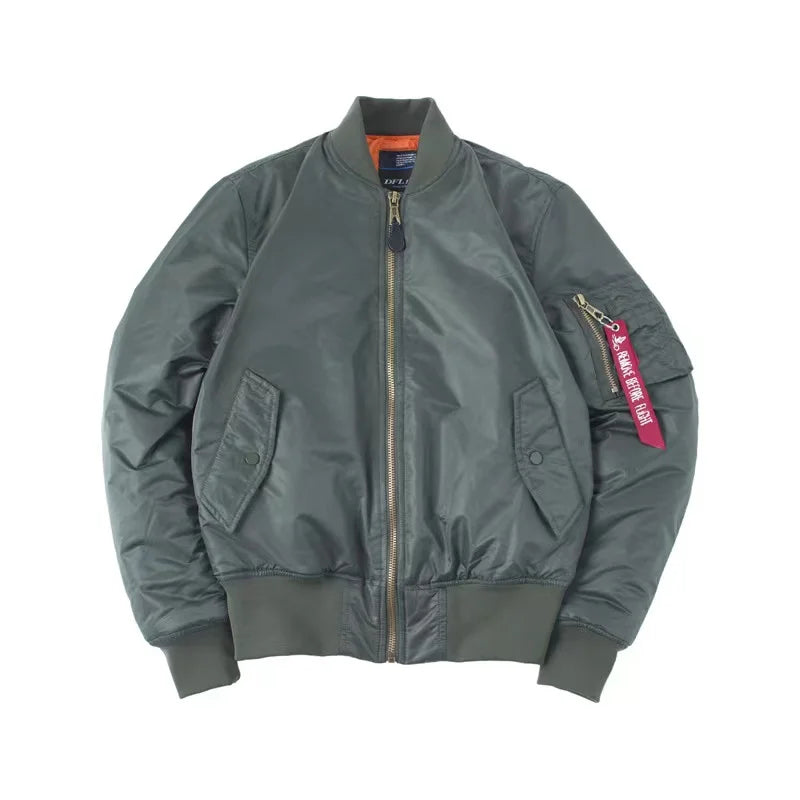 Bomber Jacket Men Winter Nylon American Military Uniform Aviator Retro Coat