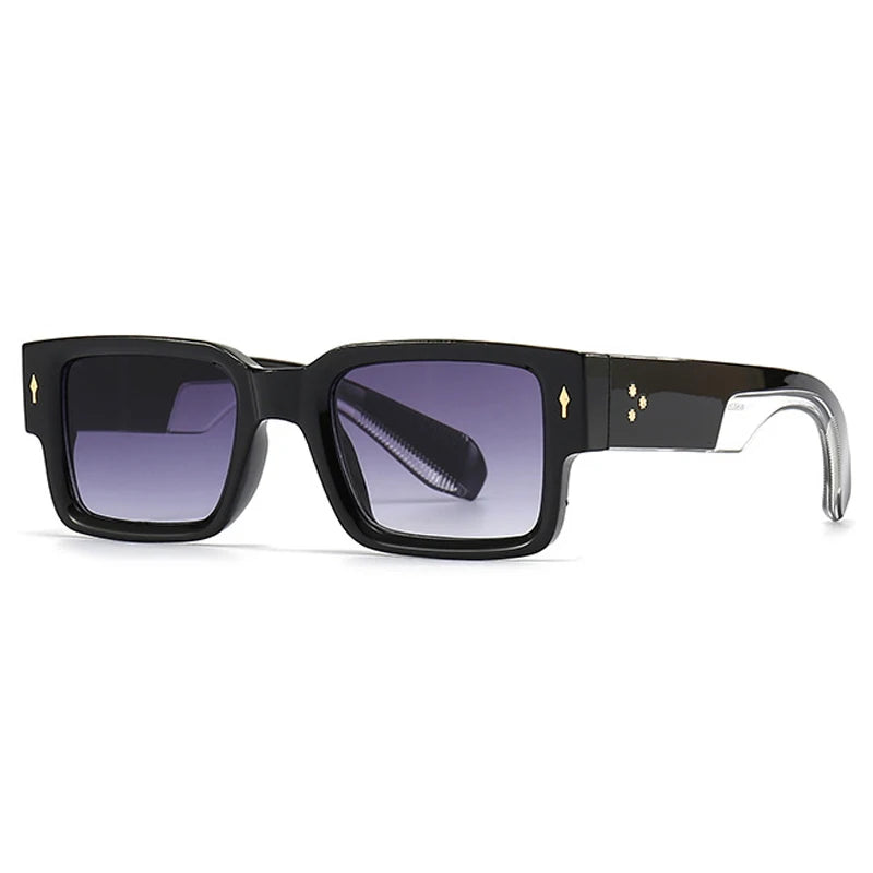 Men Sunglasses Vintage Punk Gradient Women Trending Dark Green Sunglasses