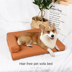 Kennel Simple Plain Leather L-Shaped Nest Dog Sleeping Rest Mat Removable