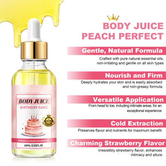 60ml Strawberry/Peachh/Mango/Cinnamon Bun/Vanilla/Birthday Cake Flavor Body Massage Oil Body Juice Oil Fragrance Massage Oil