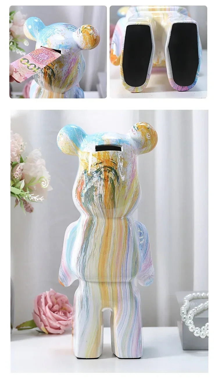 Aesthetic Bear Figure Resin Nordic Bear Statue Figurine Sculpture Luxury Livingroom Decoration Home Ornament Desk Accessories