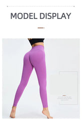 Seamless High Waist Nude Yoga Pants Women's Honey Peach Hip Lifting Tight Fitness