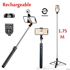 Rechargeable Long Extended Bluetooth Wireless Selfie Stick