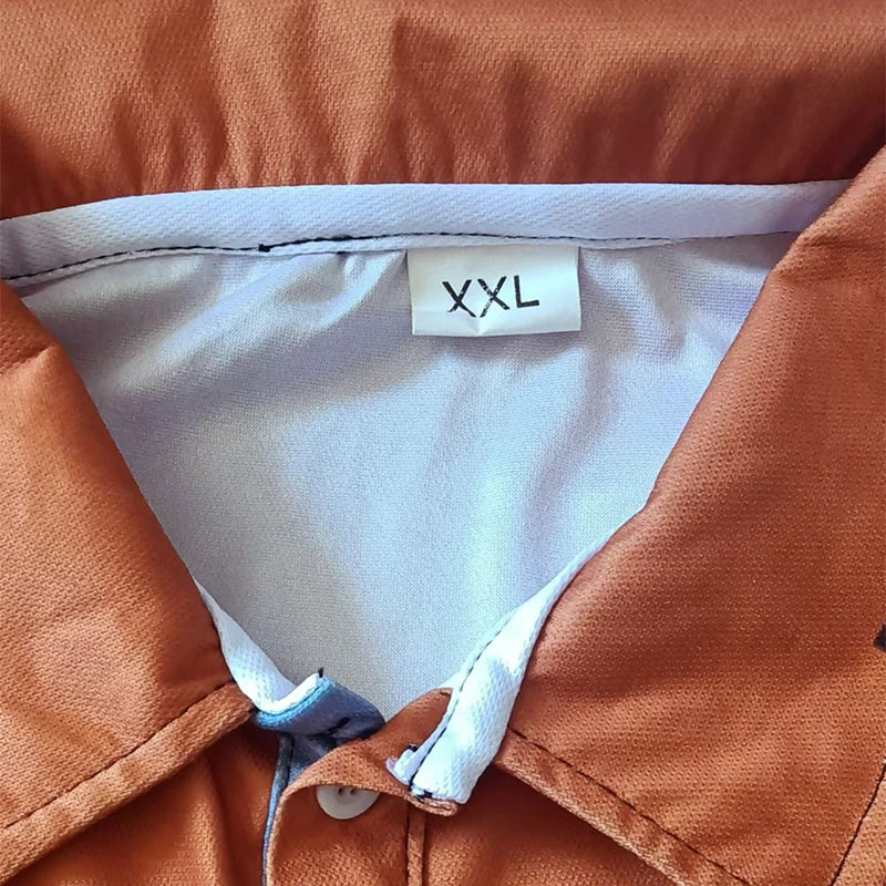 Men Summer Short Sleeve Fashion Slim Fit Polo Shirt 100% Polyester Quick Drying Business Casual Polo Shirt Tops 3D Digital Print