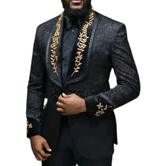 Blazer Elegant Black Male Jacket Single Breasted Shawl Lapel