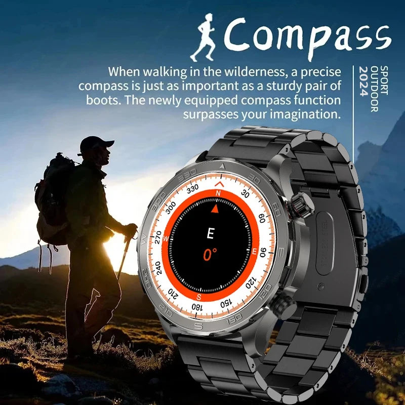 2025 New Bluetooth Call Smart Watch Men For Huawei AMOLED HD Large Screen Heart Rate NFC IP68 Waterproof GPS Sports Smart Watch