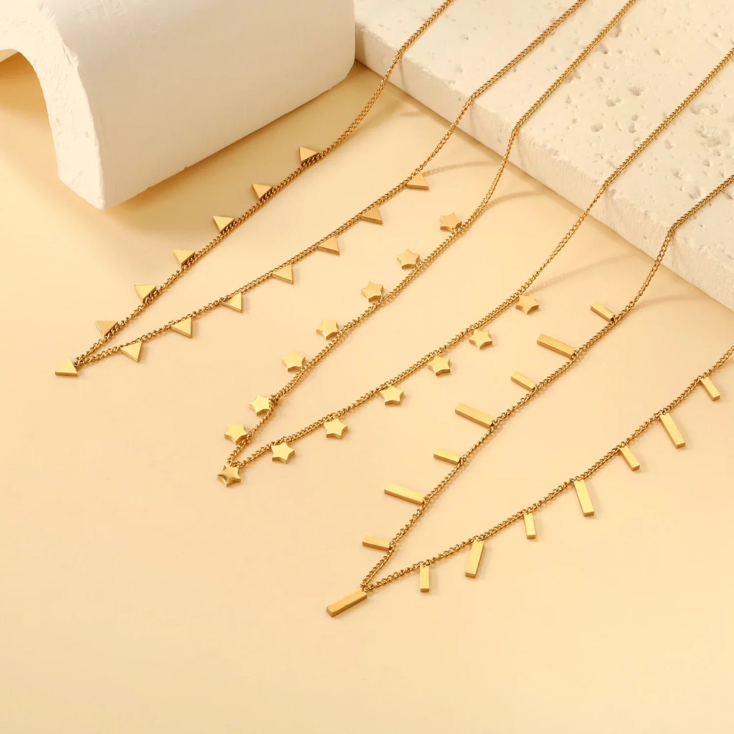 LUXUKISSKIDS Woman Collier бижутерия Golden Chains Necklaces Bohemia Star Heart Elegant Stainless Steel Jewelry Trendy
