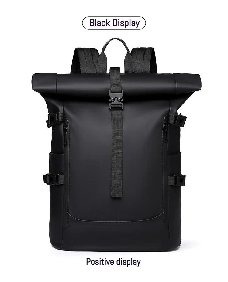 New Shoulder Bag Men's Senior Sense of Business Computer Outdoor Leisure Rolled Edge Travel Backpack Fashion Commuting