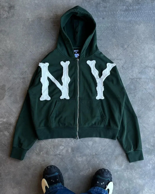 Y2k Harajuku Retro Trendy Brand Letter Embroidery Oversized Sweatshirt Women