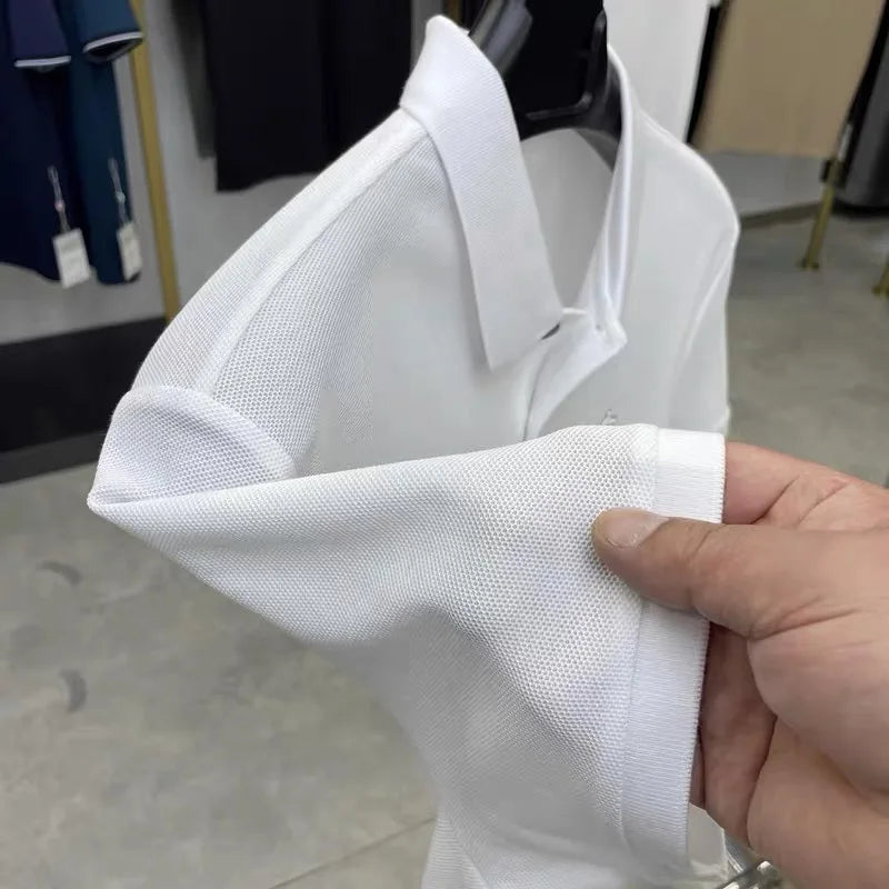 100% pure cotton high-end fashionable short sleeve summer new high-quality men's business casual polo shirt luxury brand T-shirt