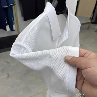 100% pure cotton high-end fashionable short sleeve summer new high-quality men's business casual polo shirt luxury brand T-shirt