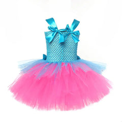 Halloween Trolls Costume For Baby Girl Dress Fashion Kid Up Bow Flower Lace Party