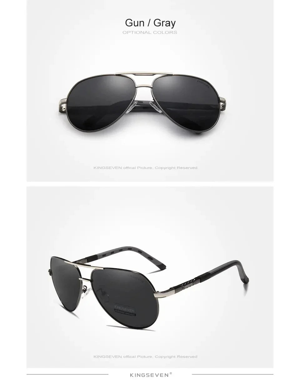 KINGSEVEN Fashion Men Sunglasses Luxury UV400 Polarized Glasses Women Pilot Outdoor Causal Male Female Fishing Driving Eyewear