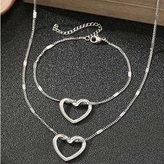 Stainless Steel Jewelry Set Novelty Twisted Heart Light Luxury High-end Sense Jewelry