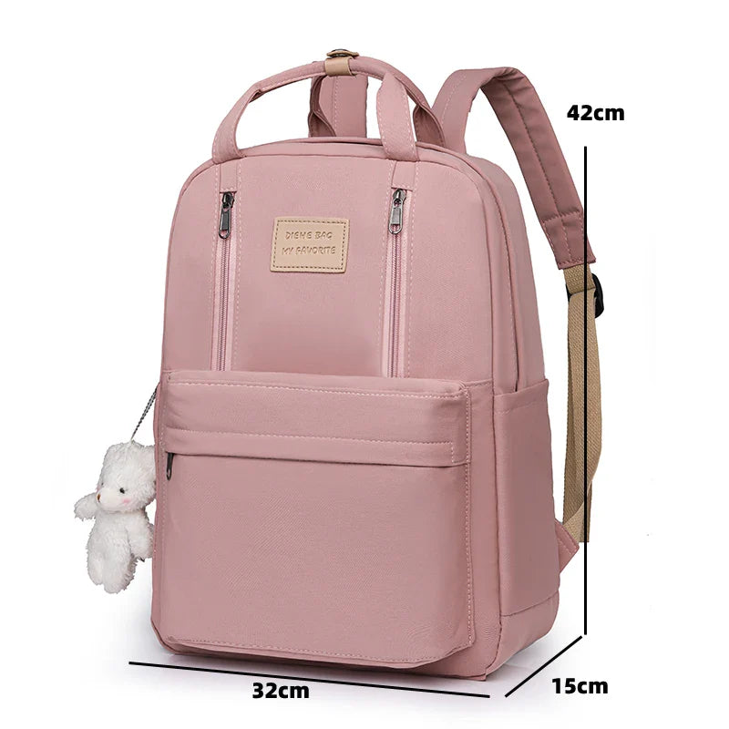 DIEHE Solid Color Women Backpack High Quality Youth Waterproof Backpacks for Teenage Girls Female School Shoulder Bag Bagpack