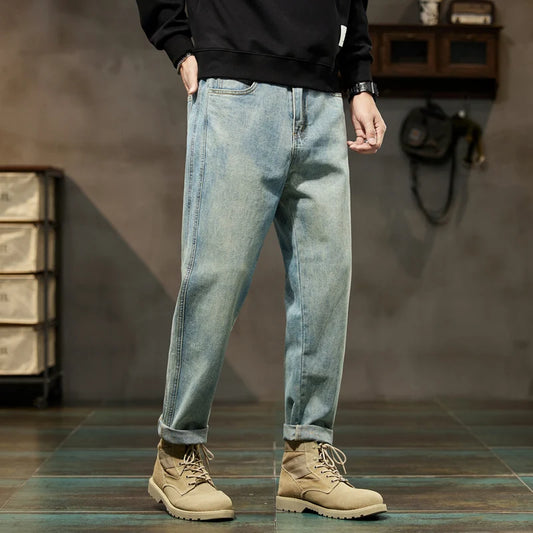 Jeans For Men Baggy Pants Loose Fit Retro Blue Harem Pants Vintage