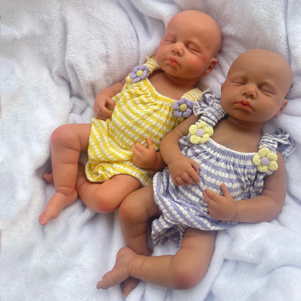 Full Body Silicone Reborn Baby Girl Loulou 20Inch 1:1 Lifelike Silicone Bebe Washable Newborn Dolls for Kids Teaching