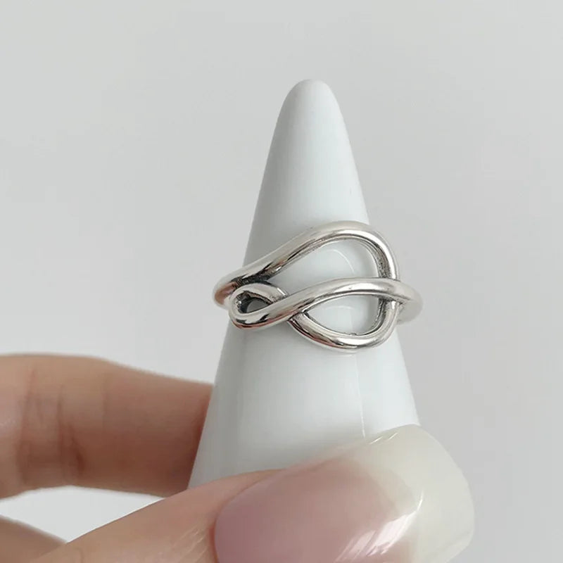 925 Sterling Silver Rings Party Jewelry Vintage Charm Double Layer
