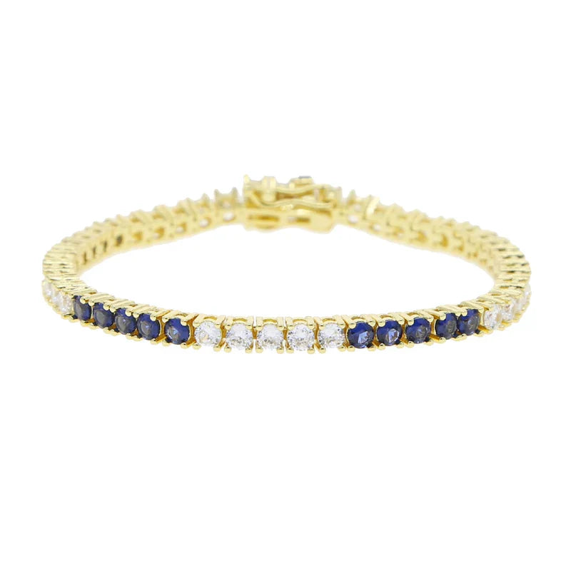 Sdzstone NEW Arrived Fashion Women Jewelry Gold Color High Quality 5A Cubic Zirconia Colorful CZ Tennis Chain Bracelet