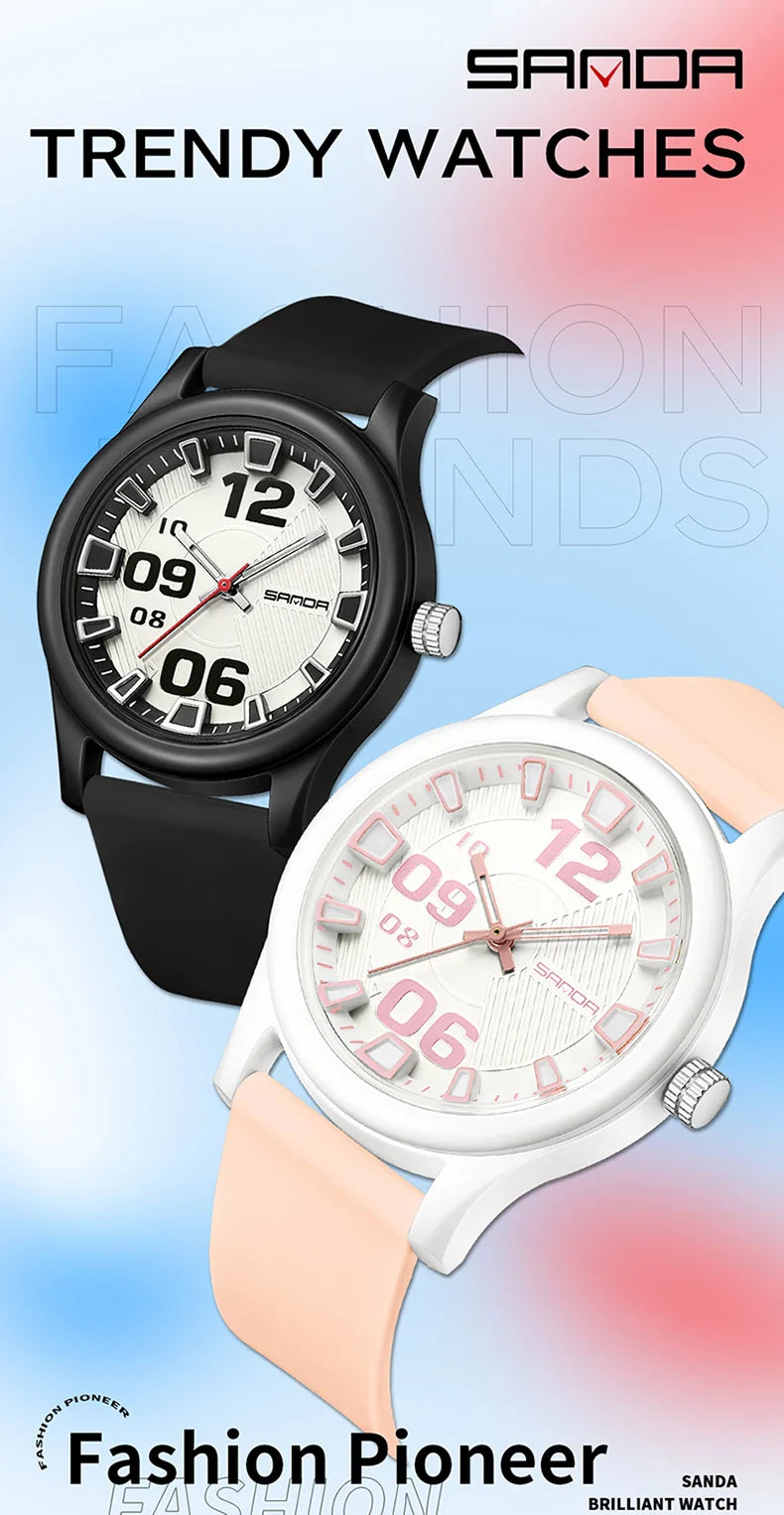 Fashion women's watches, simple casual Soft silicone strap lady watches waterproof, nurse watches for woman, ladies wristwatch