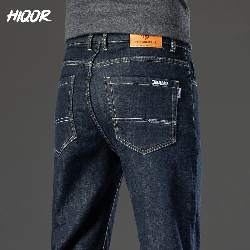 Straight Pants Man Lamb Fluff Baggy Jeans Business Casual Fleece Soft Denim