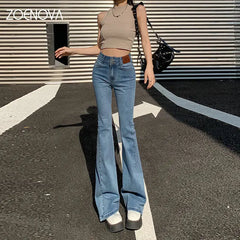 Y2K 2023 Beautiful Bell Bottoms Xshape Women Full Length Jeans